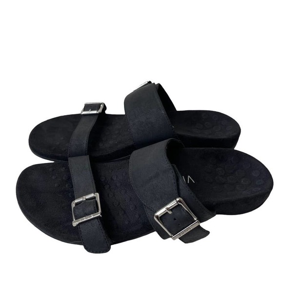 COPY - Vionic Ossa Orthaheel Women's Black Double Buckle Strap Sandals Size US 8 - Picture 2 of 12